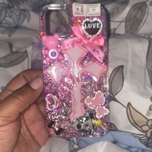 Pink Decorative Bling Phone Case - Cute Sparkle Design